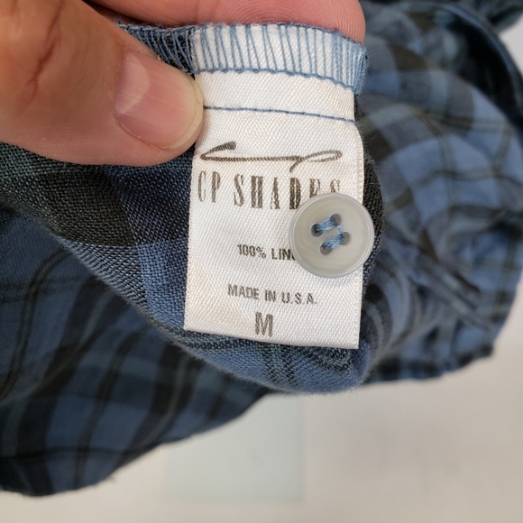 CP Shades x Free People Yoko Tunic Long Sleeve Line Dress Blue Plaid Lagenlook M - Picture 8 of 10